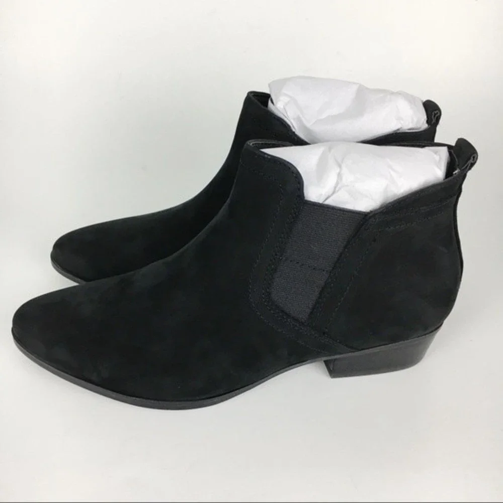 Naturalizer Womens Size 6 Becka Black Leather Nubuck Suede‎ Ankle Boots Shoes